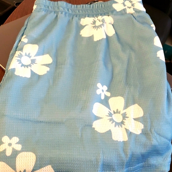 YAWJET Blue Floral  Tank Top & Shorts Pajama Set Comfy Loungewear Size XL - Picture 6 of 9